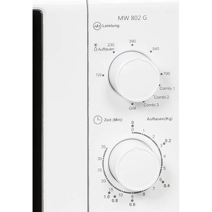 Exquisit MW 802 G Mikrowelle mit Grill, Standgerät, 700 Watt, 20 Liter Garraum, Timer, weiß – Bild 2