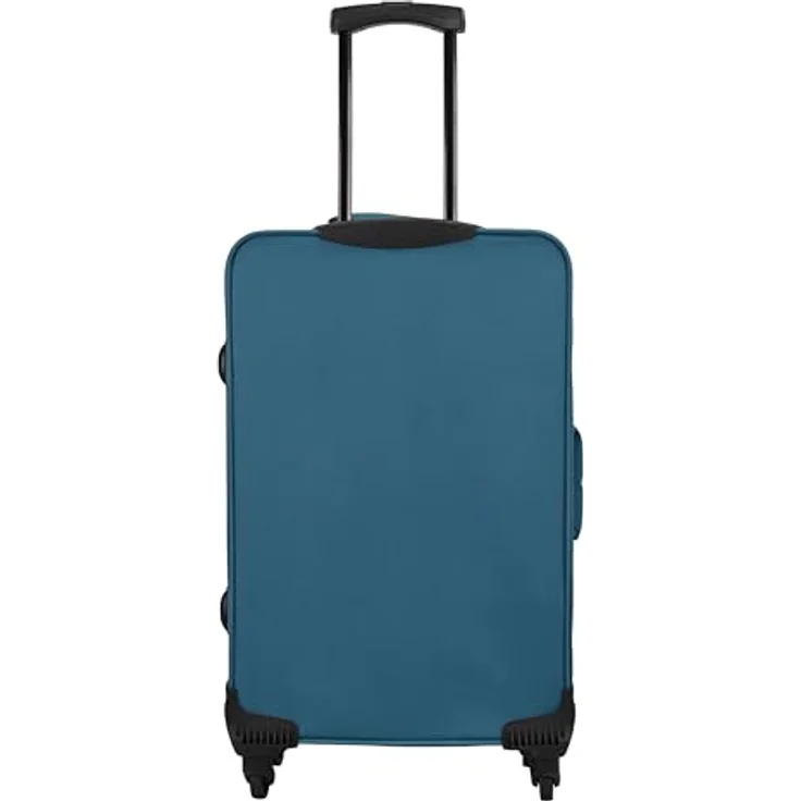 SIGN Stoffkoffer Reisekoffer Trolley (Handgepäck-Mittel-Groß-Set) + 5cm Dehnungsfuge, Ultra Leicht & Stabil, Pastellblau, Großer Koffer (70cm) – Bild 2