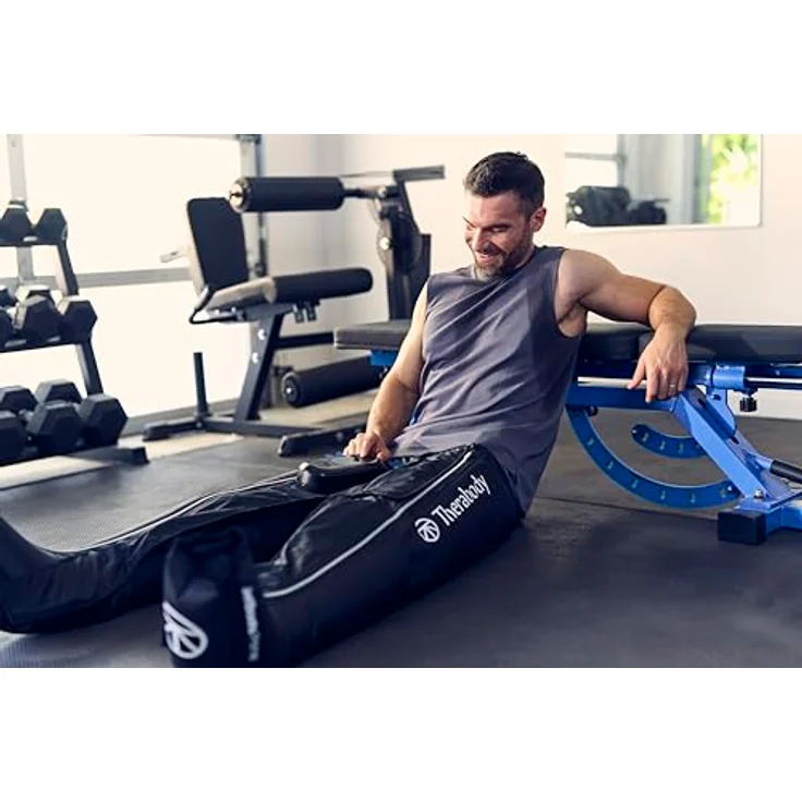 Therabody JetBoots Prime Ultra-Portable, kabellose Kompressionsstiefel für einfache Erholung der Beinmuskulatur - Waden-, Bein- und Oberschenkel-Kompressionsmanschette, Tragbarkeit und anpassbare Behandlungen, schwarz – Bild 5