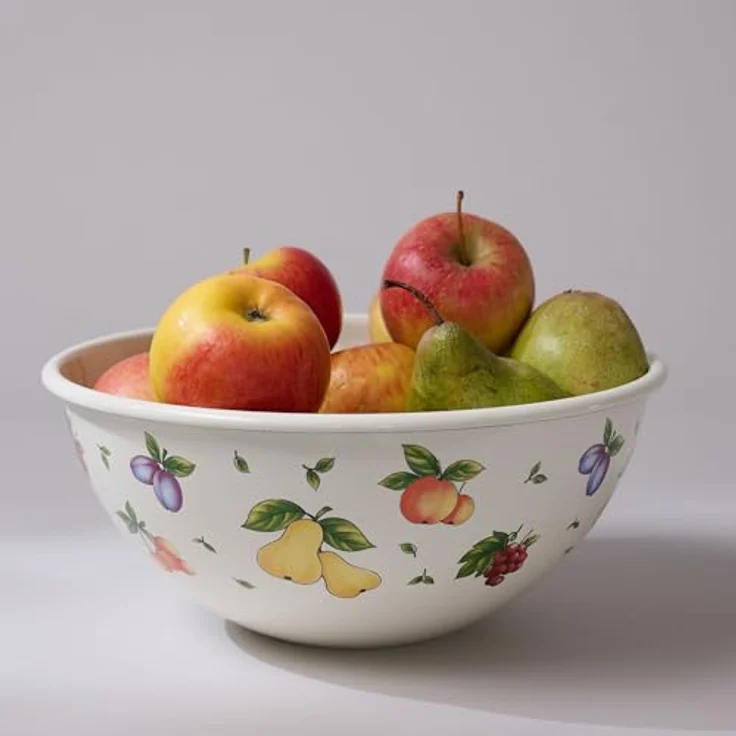 RIESS Schüssel Emaille 22cm Fruit Garden, vielseitige stapelbare Rührschüssel für Obst, Salat und Teig – Bild 2