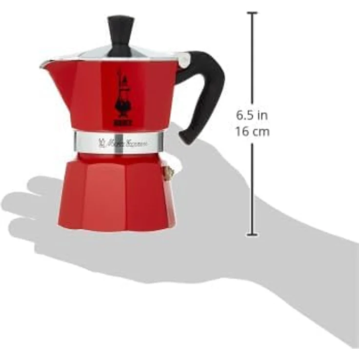 Bialetti Moka Color Espressokocher, Aluminum, Rot, 3 Tassen – Bild 2