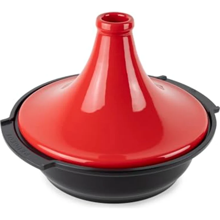 PEUGEOT Tagine ATLAS 30cm, Auflaufform aus Aluminium mit Keramikdeckel und induktionsgeeignet, rot – Bild 1