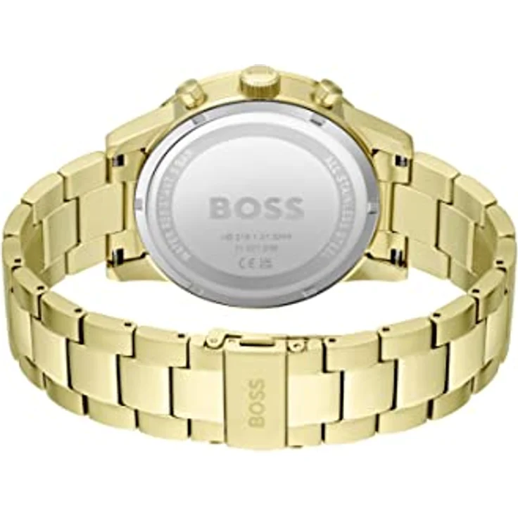 Boss Armbanduhr Herren Quarz Allure 1513923, Quarzuhr, 44 mm, gelbgold – Bild 3