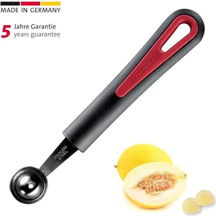 Westmark Aushöhl-Löffel, Obst- und Gemüse-Kugelformer, Ø 26 mm, Rostfreier Edelstahl-Kunststoff, Länge: 17,3 cm, Gallant, Schwarz-Rot-Silber, 29222270 – Bild 3