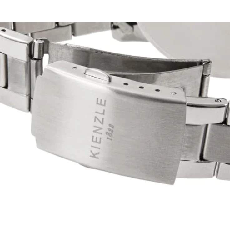 KIENZLE Funk-Armbanduhr Modell HAMBURG, Quarz-Uhrwerk, digitale Anzeige, leuchtende Zeiger, wasserdicht bis 10 bar, inkl. Geschenketui, silber - Preisvergleich – Bild 5