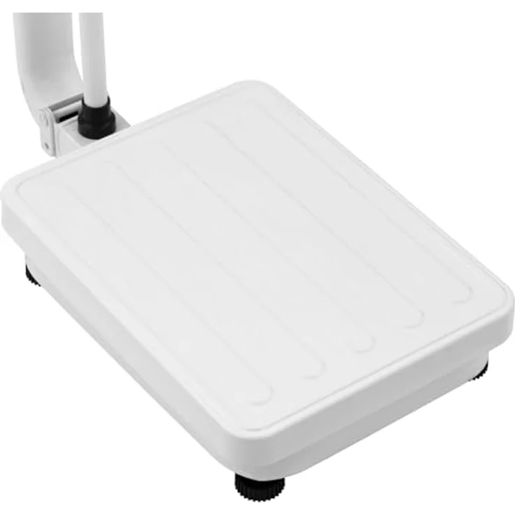 Steinberg Systems Personenwaage digital für Größe und Gewicht 180 kg 50 g genau 2 m Akku- und Netzbetrieb Körperwaage Säulenwaage Waage Arztpraxis, Karbonstahl – Bild 4