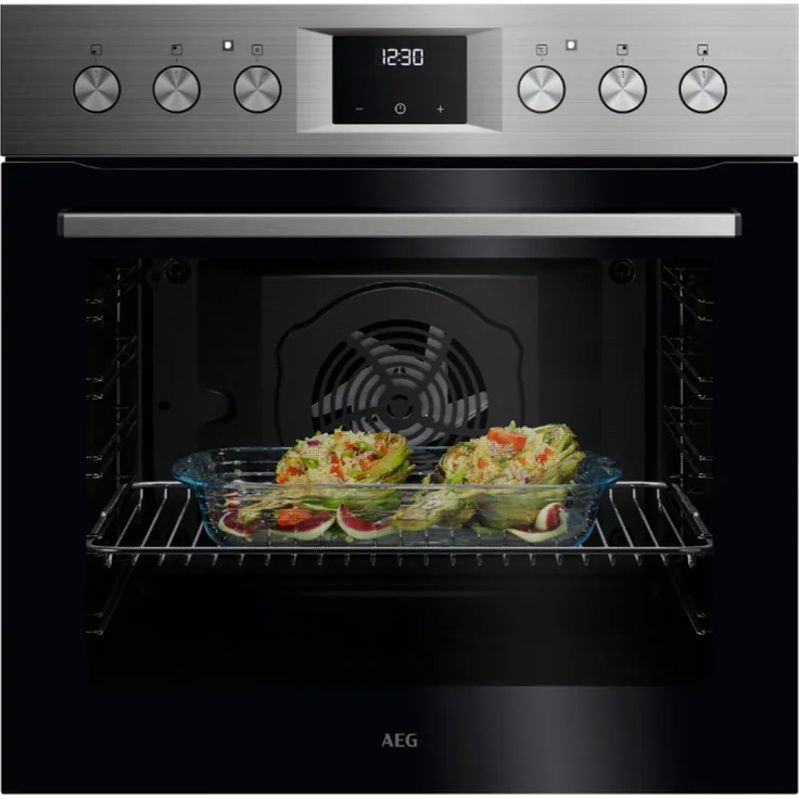 AEG OO10HSM (OU5AE20SM + HE604062XB), Einbauherdset mit Aqua-Reinigungsfunktion und Multilevel Cooking, Schwarz