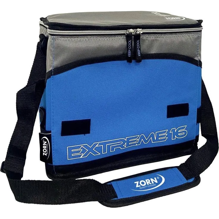 Zorn Extreme 16L Kühlbox, faltbare Kühltasche in Blau-Grau mit passiver Kühltechnologie und 2 Ice-Akkus