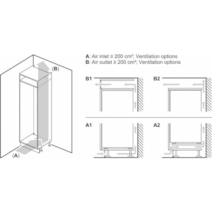 Bosch KIV86NSE0 Serie 2 Einbau-Kühl-Gefrier-Kombination, 177,5 x 56 cm Nische, 183 L Kühlen + 84 L Gefrieren, umweltfreundliche Luftzirkulation, gleichmäßige Ausleuchtung – Bild 10