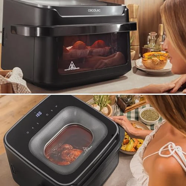 Cecotec Air Fryer Cecofry Advance 10000 Full Vision, Heißluftfritteuse mit 10 Litern Kapazität, 2200 W Leistung und 12 automatischen Menüs – Bild 3