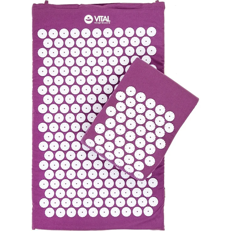 bodhi Akupressurmatte VITAL & Kissen Set aubergine, mit 6.930 Akupressur-Spitzen