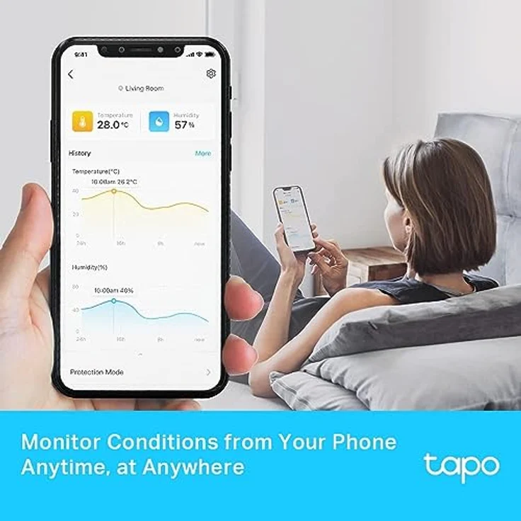 TP-Link Tapo T315 Smart Home Temperatur und Luftfeuchtigkeitsmesser,digitales Thermo-Hygrometer Innen, Raumthermometer mit 2.7'' E-Ink Display, Hochpräzisionssensor, Hub erforderlich – Bild 4