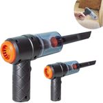 Starlyf Akku-Handstaubsauger Mini Vacuum Cleaner, 45,00 W, beutellos, 2in1 Staubsauger mit Gebläse für Auto & Computer, 1200 mAh, schwarz/orange