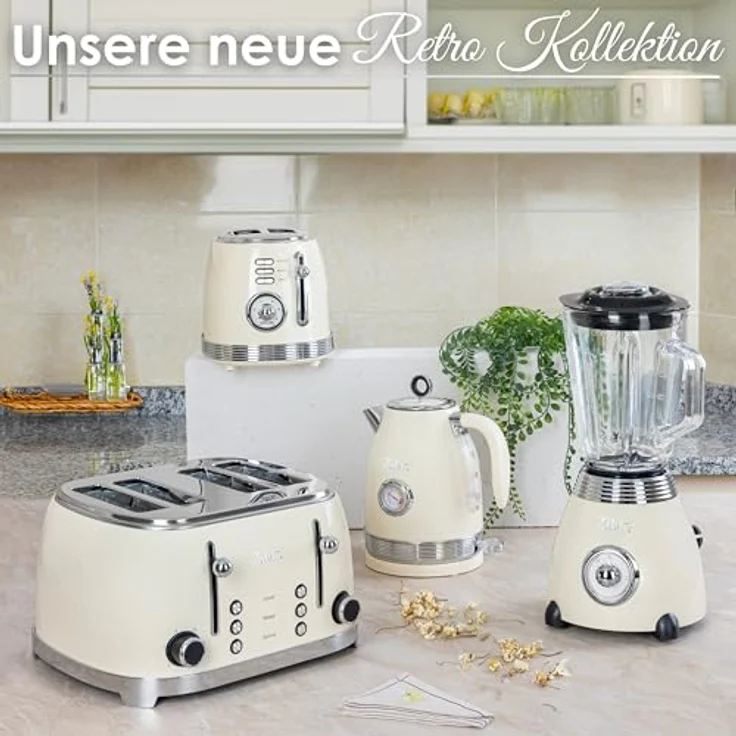 Zilan Retro Wasserkocher Edelstahl 1,7L, kabellos mit 360° Basis, 2200W, verdecktes Heizelement, Abschaltautomatik, Trockenlaufschutz, Ein/Aus-Schalter mit blauer LED – Bild 6