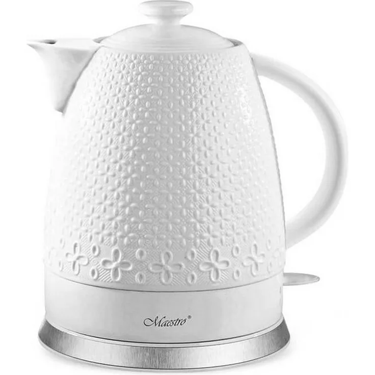 Maestro MR-073, Keramik-Wasserkocher 1,5 l, 1200 W, weiß mit automatischer Abschaltung