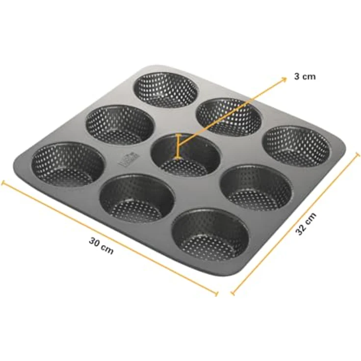 Birkmann RBV 210226, Backofen-Brötchenbackblech, Breite 32 cm, für 9 Stück – Bild 2