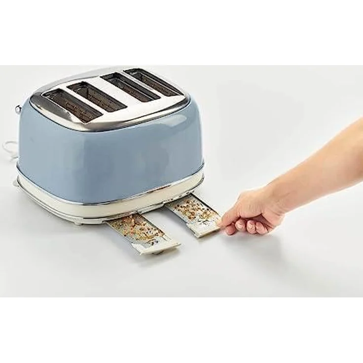 Ariete 156, Design-Toaster für 4 Scheiben,6 Toaststufen, 1600 W, Edelstahl, 4 Brotschlitze, Blau – Bild 5