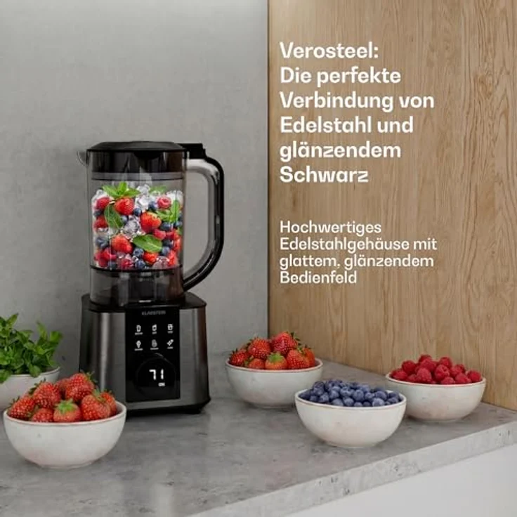 Klarstein Verosteel Küchenmaschine mit Kochfunktion, 1200 W, inklusive Mixer und To-Go-Behälter – Bild 7