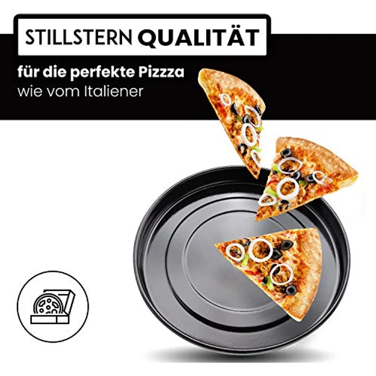 Stillstern Pizzablech rund Antihaftbeschichtet (24cm) für Minibacköfen und Öfen – Bild 5
