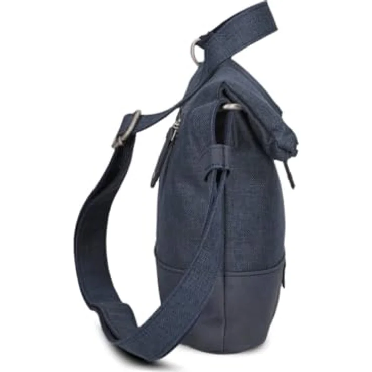 ZWEI Beuteltasche Olli OT6, leichte und kompakte Umhängetasche aus wasserabweisendem Nylon und Kunstleder, Schwarz – Bild 4