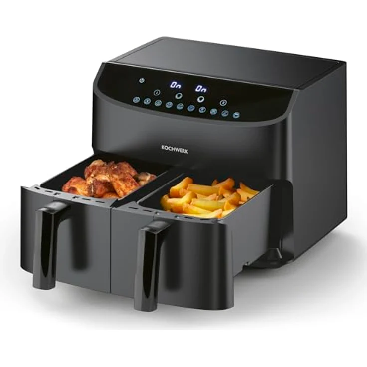 XXXL HEIßLUFTFRITTEUSE Rachs Kochwerk, Schwarz, 7 L, antihaftbeschichteter Innenbehälter, Temperaturanzeige, Touchscreen, Heißlufttechnologie – Bild 1
