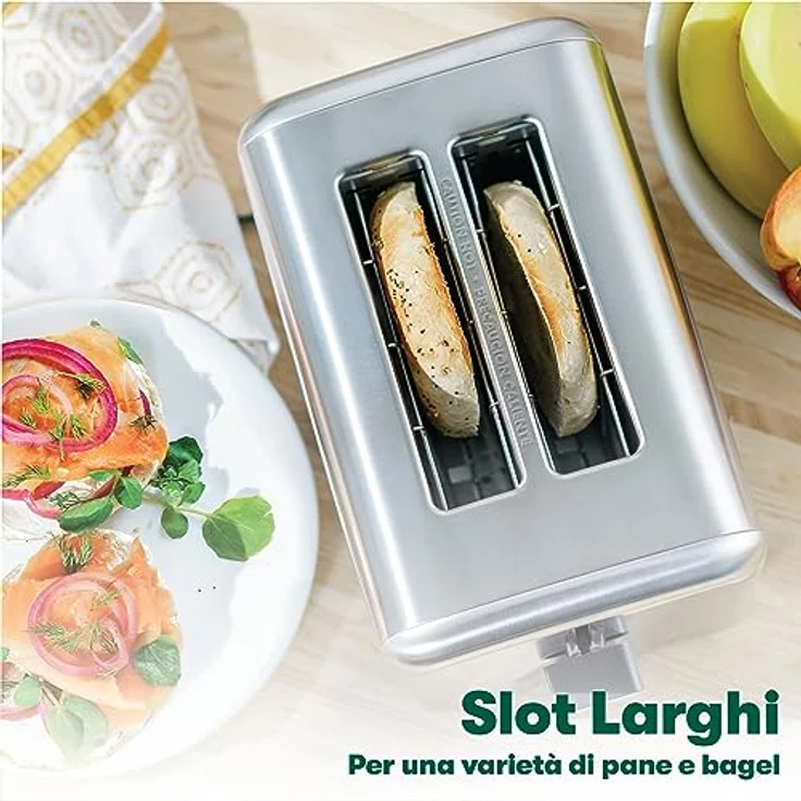 BELLA 2 Slice Toaster, Quick & Even Results Every Time, Wide Slots Fit Any Size Bread Like Bagels or Texas Toast, Drop-Down Crumb Tray for Easy Clean Up, Stainless Steel – Bild 3