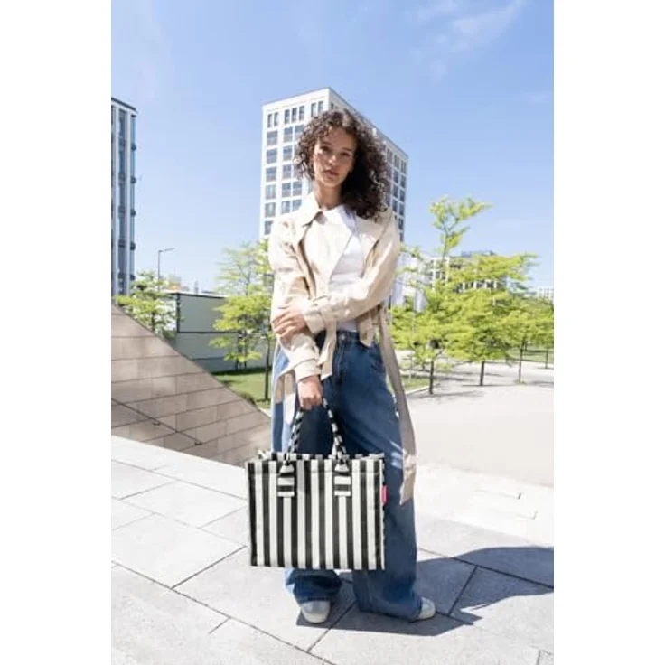 reisenthel Daily Shopper, Einkaufstasche aus 100% Polyester, schwarz, 42 cm x 17 cm x 35 cm – Bild 8
