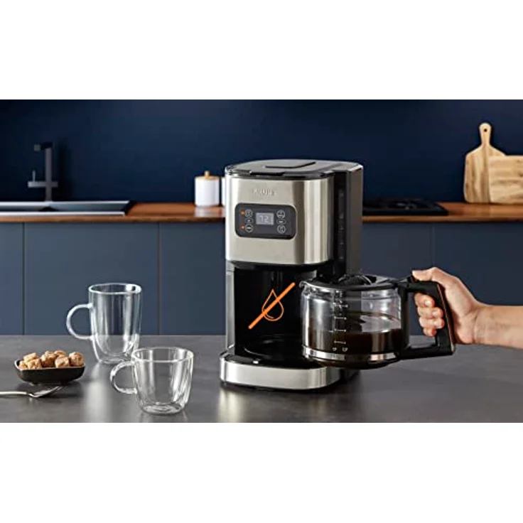 Krups Excellence Kaffeemaschine, 1,25 l, programmierbar, 24 Stunden-Wählfunktion, 1 ? 4 Tassen, Auto-Off, nach 30 Minuten, Tropfschutz, KM480D10, gebürsteter Edelstahl – Bild 9