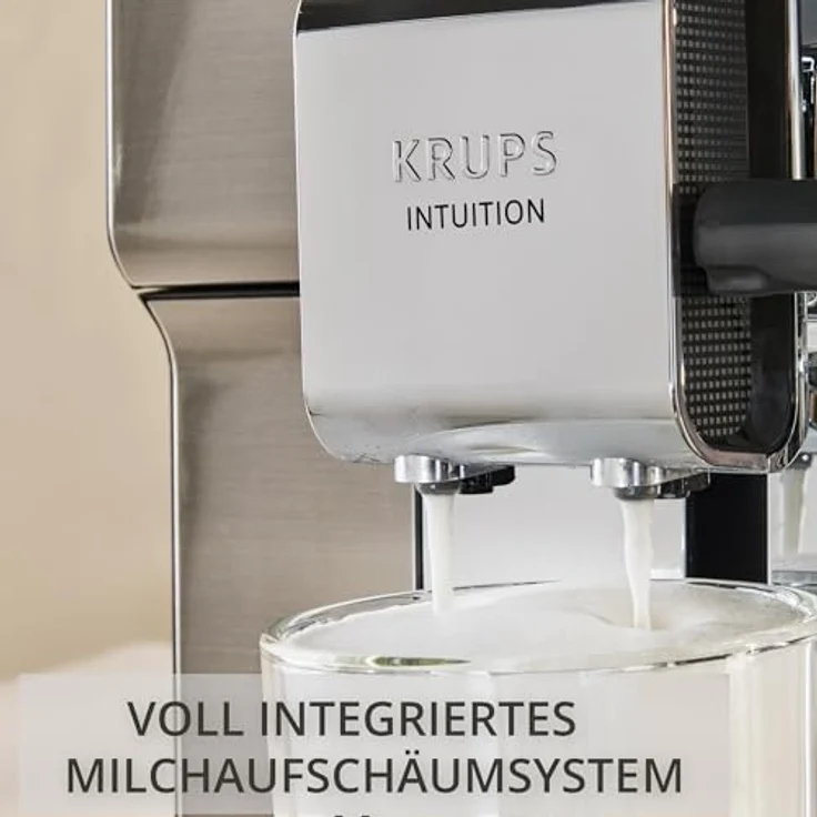 Krups EA879E, Kaffeevollautomat mit integriertem Mahlwerk, 2,5 l Wassertank, TFT-Display, metallisch, Silber, Schwarz – Bild 2