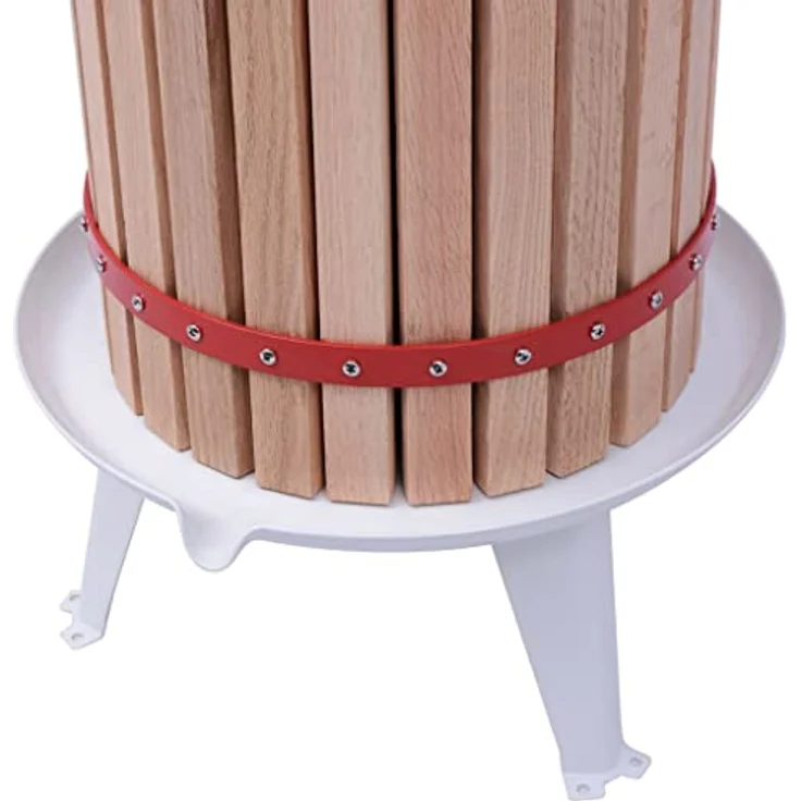 vidaXL Obstpresse 18 L, Holz-Obst- und Weinpressanlage mit Gusseisen-Spindel und Stahlbodenplatte – Bild 6