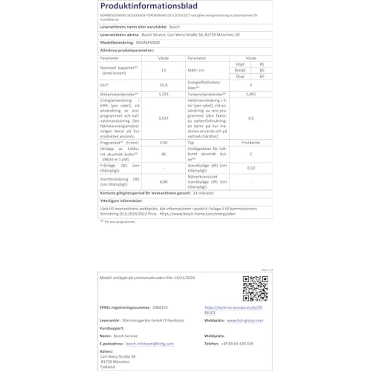 Bosch SMS46KW02E, freistehender Geschirrspüler, 13 Maßgedecke, 46 dB, Rackmatic, Hygiene+ Funktion, weiß, 9,5 l Wasserverbrauch – Bild 18