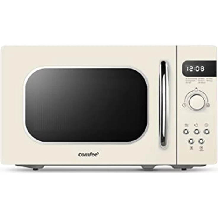 Comfee CMSRO 20 di cr Mikrowelle im Retro-Stil / Retro-Mikrowellenherd mit 8 Auto-Menüs, 5 Kochleistungsstufen, Express-Kochtaste,Express-Kochtaste, 20L, 800W, Apricot Cream – Bild 1