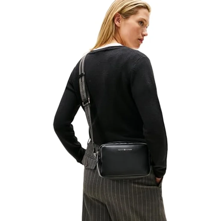Tommy Hilfiger TH Logotape Umhängetasche, 20 cm, schwarz, 100% Polyurethan – Bild 4