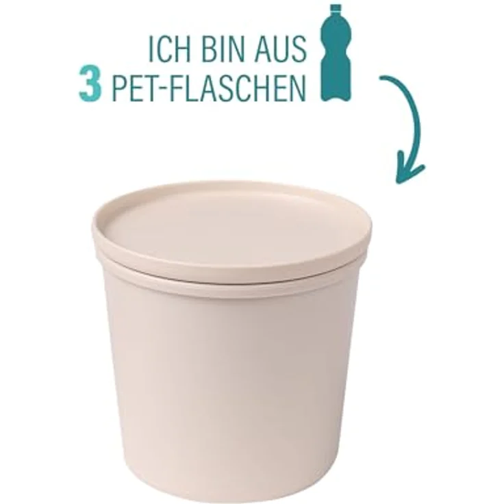 AWAVE Frischhaltedose rund, 500 ml, luftdicht, natur, aus recycelten PET-Flaschen, spülmaschinen- und mikrowellengeeignet – Bild 2