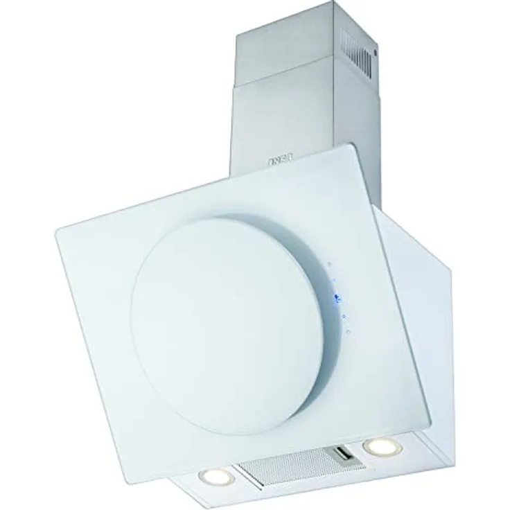 NEG Dunstabzugshaube KF106-ATW (Umluft/Abluft) weiß 60cm kopffrei mit LED-Beleuchtung, Randabsaugung, Glas-Front, 3 Motorstufen (max. 800m³/h), sehr leise