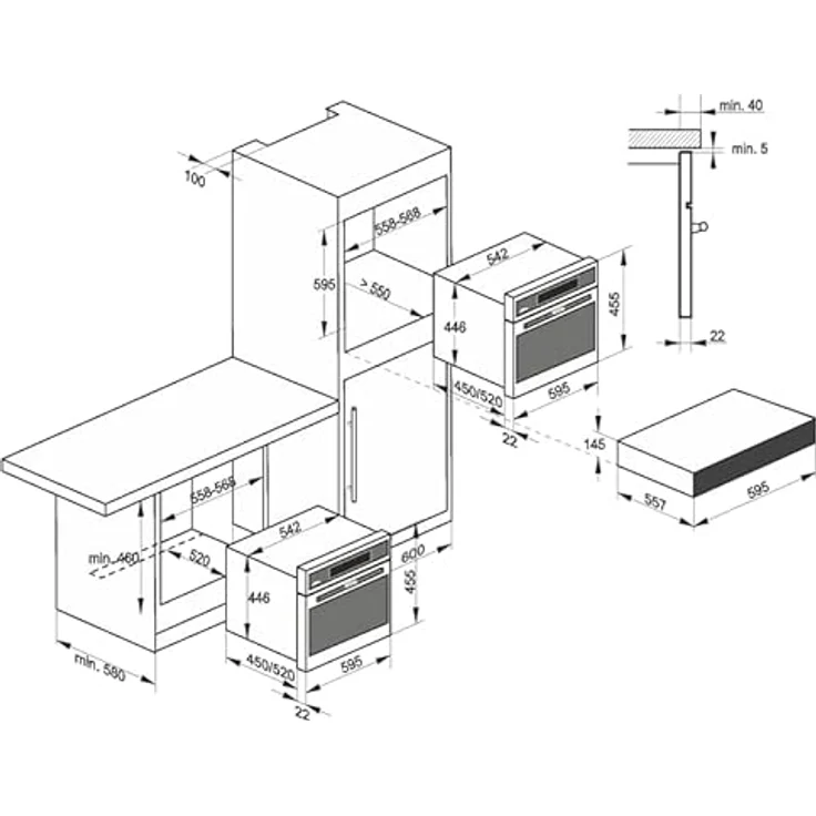 Kaiser EM 6307 R Einbau Mikrowellen Backofen, 38 L, 45 cm Hoch, Touch Control, 22 Funktionen, Elektronische Schaltuhr, Heißluft System, Infrarotgrill, Edelstahl, Mikrowelle Backofen – Bild 4