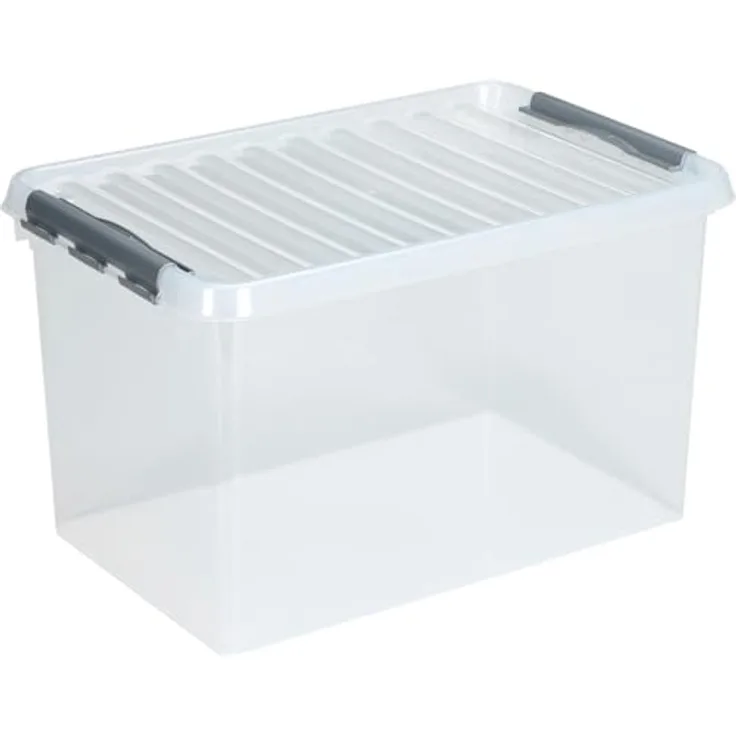 Sunware Q-Line Aufbewahrungsbox 62 Liter transparent metallic
