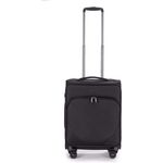 Stratic Mix Koffer Weichschale Reisekoffer Trolley Rollkoffer Handgepäck, TSA Kofferschloss, 4 Rollen, Erweiterbar, Größe S, Schwarz