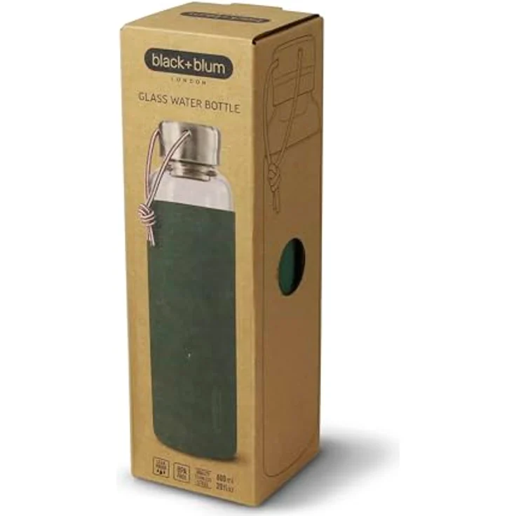 Glas-Wasserflasche, Olive, 600 ml – Bild 9