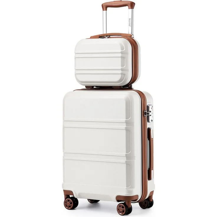 KONO Hartschalen-Trolley 20 Zoll mit TSA-Schloss, 4-Rollen und ergonomischen Tragegriffen, schwarz