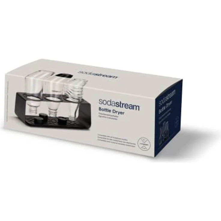 SodaStream Premium Flaschenabtropfhalter aus Edelstahl, kompatibel mit allen SodaStream Flaschen, in matt schwarz, 34,6x14,8x12,6 cm – Bild 2