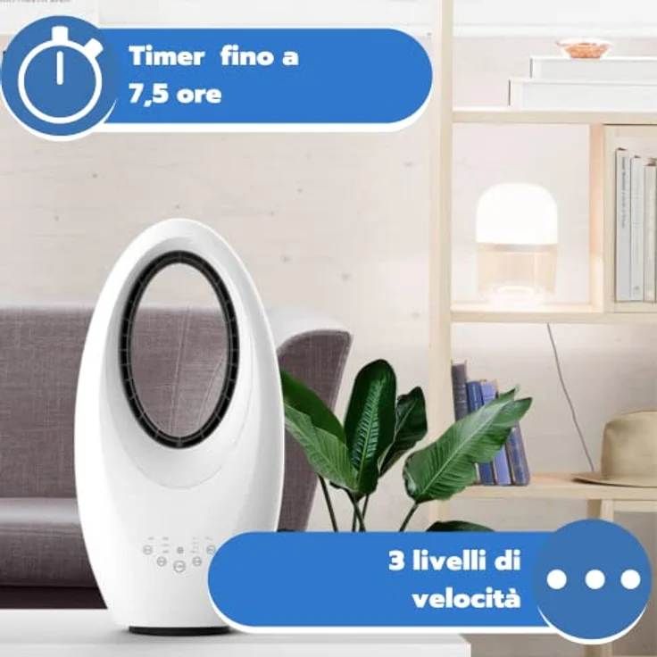 Ardes AR5BL1 Ventilator Haushaltslüfter ohne Lamellen Weiß - Ventilatoren (Haushaltslüfter ohne Lamellen, Weiß, Flur, Tisch, 59 dB, 2112 m³|h, Berührung) – Bild 3