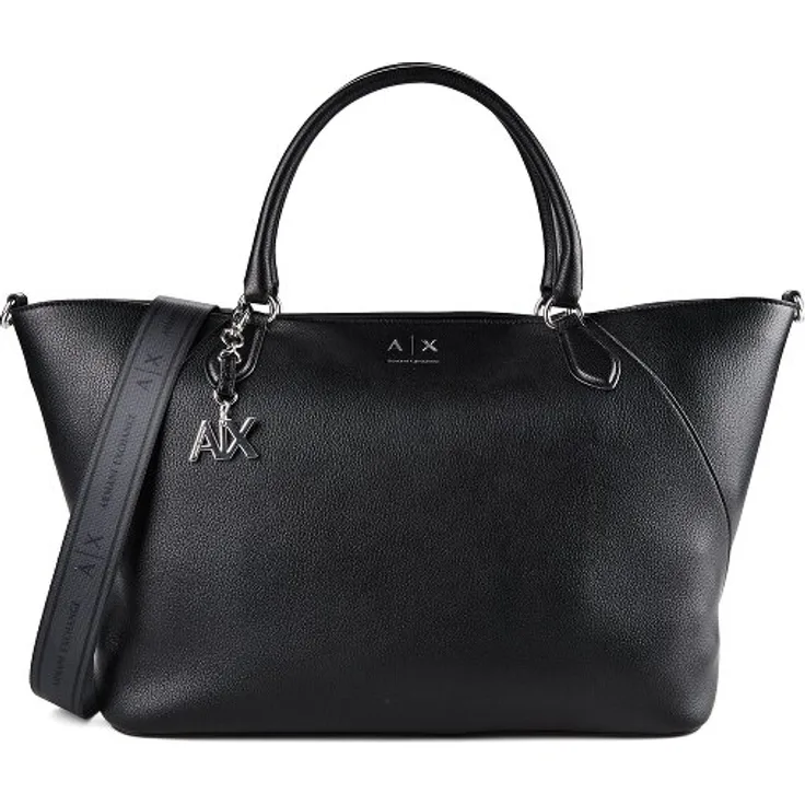 Armani Exchange Isabel Shopper Tasche, 47 cm, schwarz, aus 100% Polyurethan