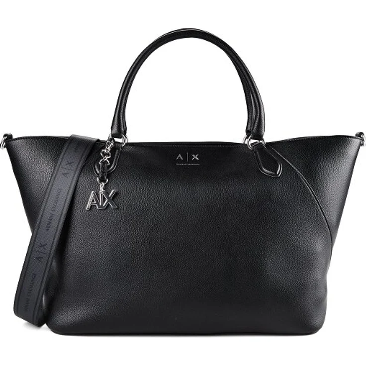 Armani Exchange Isabel Shopper Tasche, 47 cm, schwarz, aus 100% Polyurethan