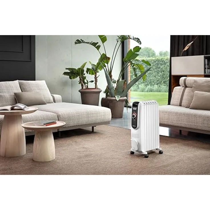 Delonghi TRD50615 Ölradiator, 1500 Watt Heizleistung, Schwarz/Weiß, elektronische Temperaturregelung, mobile Nutzung – Bild 6