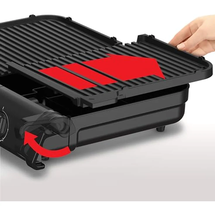 Tefal BBQ Family Elektrischer Tischgrill, 2 getrennte Grillflächen, 2 Thermostate, antihaftbeschichtete Alu-Druckguss Grillplatten, spülmaschinengeeignet, extra tiefe Rillen, Schwarz/Silber – Bild 4