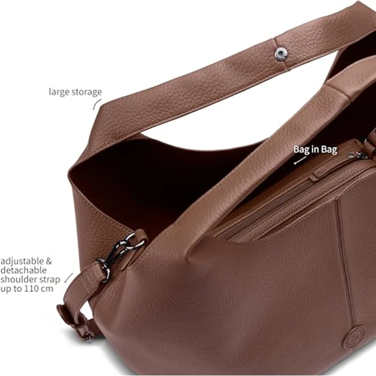 bugatti Zoe Shopper Tasche, 60 cm, braun, 100% Polyurethan, Schultertasche – Bild 5