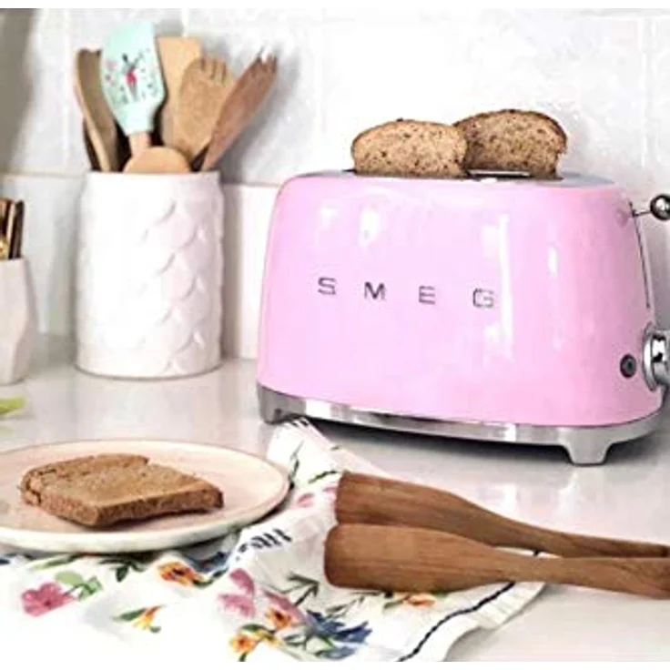 Smeg Toaster TSF02PKEU 4-Scheiben-Toaster, 1500W, 6 Bräunungsstufen, pastellrosa – Bild 2