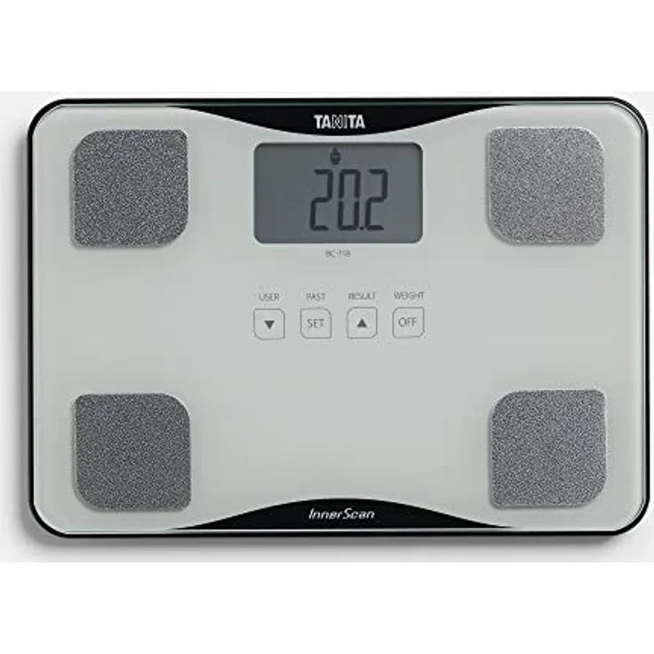 TANITA BC-718 Körperanalysewaage Ultradünnes Glas mit automatischer Erkennung Weiß