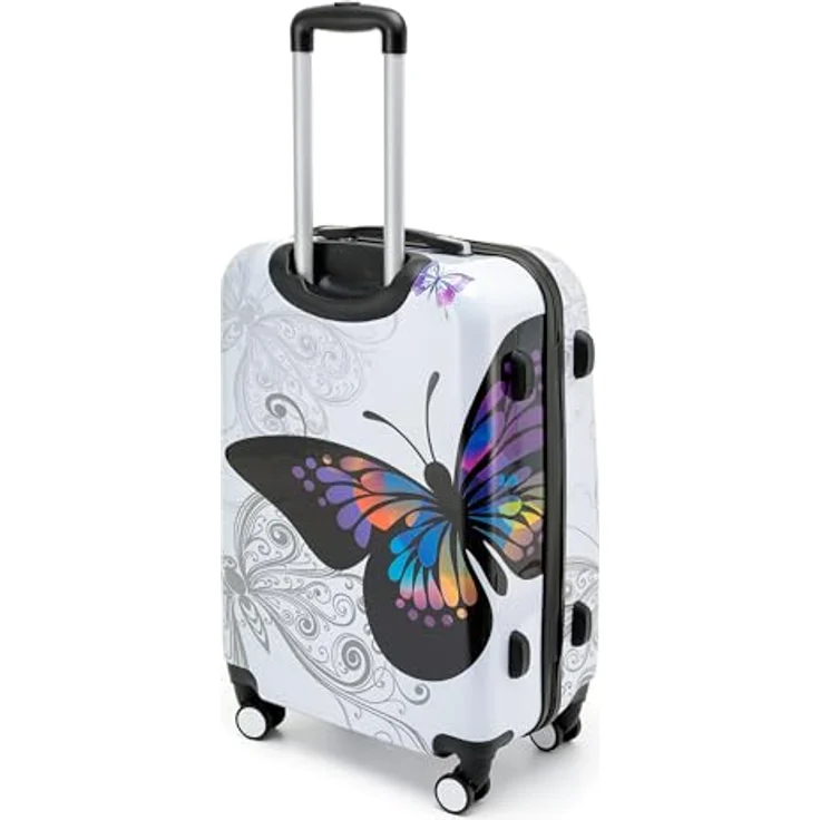 BEIBYE Butterfly 2060, 4-tlg. Hartschalen Kofferset mit TSA-Schloss, inkl. Handgepäck & Beautycase, XL-75cm, robust und leichtgängig mit 360° Rollen – Bild 2
